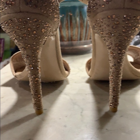 Zara basics rhinestones open toe nude heals. - Picture 3 of 7